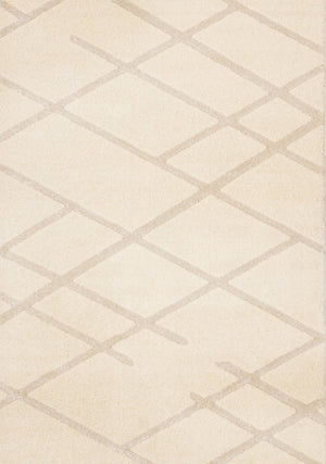 HomeRoots 5' Cream Area Rug - Soft, Stain-Resistant Polyester for Modern Comfort in Living Spaces and Play Areas 5' X 8' 660005