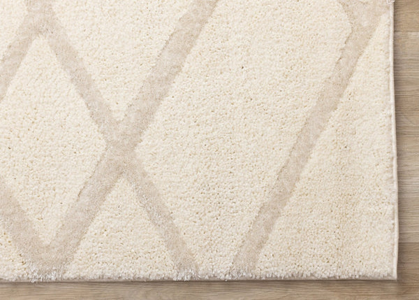 HomeRoots 5' Cream Area Rug - Soft, Stain-Resistant Polyester for Modern Comfort in Living Spaces and Play Areas 5' X 8' 660005
