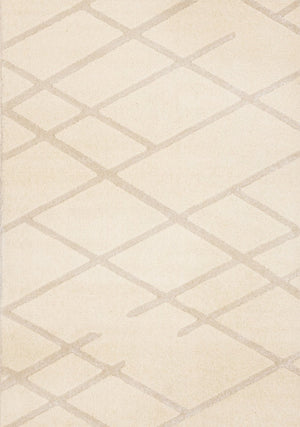 HomeRoots 5' Cream Area Rug - Soft, Stain-Resistant Polyester for Modern Comfort in Living Spaces and Play Areas 8' X 11' 660006