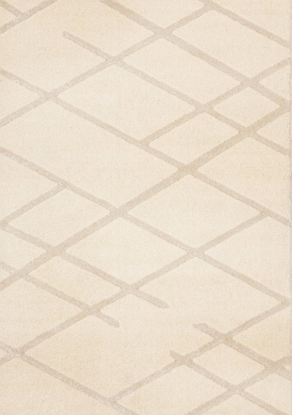 HomeRoots 5' Cream Area Rug - Soft, Stain-Resistant Polyester for Modern Comfort in Living Spaces and Play Areas 8' X 11' 660006