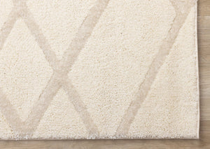 HomeRoots 5' Cream Area Rug - Soft, Stain-Resistant Polyester for Modern Comfort in Living Spaces and Play Areas 8' X 11' 660006