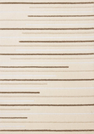 HomeRoots 5' Cream and Brown Striped Area Rug - Cozy, Stylish, and Durable for Modern Homes with Kids & Pets 7' X 10' 660010