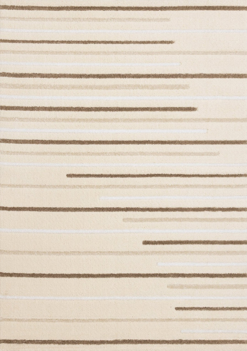 HomeRoots 5' Cream and Brown Striped Area Rug - Cozy, Stylish, and Durable for Modern Homes with Kids & Pets 8' X 11' 660011