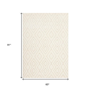 HomeRoots 5' Cream Area Rug - Luxurious Softness, Durable & Stain-Resistant for Elegant Home Décor & Comfort 5' X 8' 660012