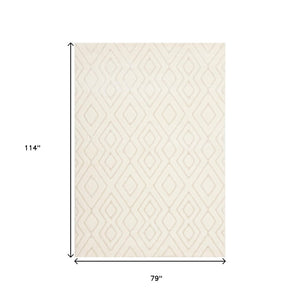 HomeRoots 5' Cream Area Rug - Luxurious Softness, Durable & Stain-Resistant for Elegant Home Décor & Comfort 7' X 10' 660013