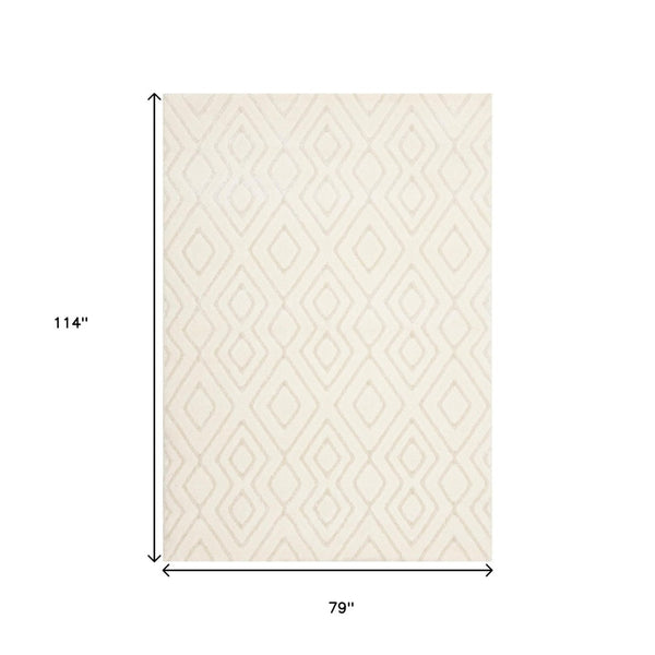 HomeRoots 5' Cream Area Rug - Luxurious Softness, Durable & Stain-Resistant for Elegant Home Décor & Comfort 7' X 10' 660013