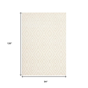 HomeRoots 5' Cream Area Rug - Luxurious Softness, Durable & Stain-Resistant for Elegant Home Décor & Comfort 8' X 11' 660014