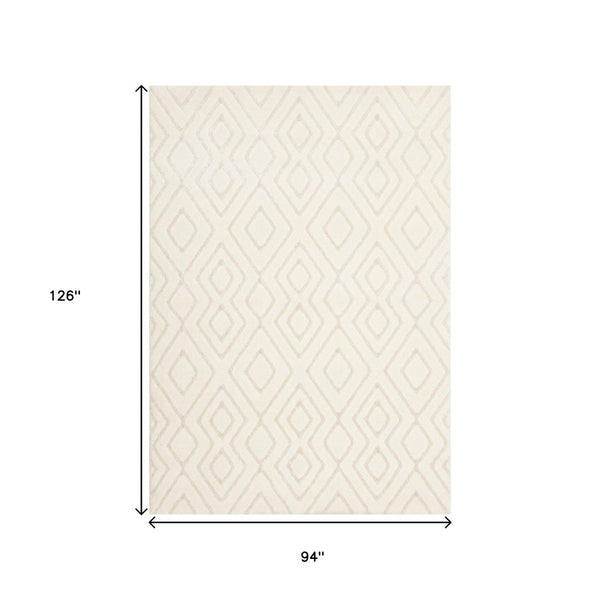 HomeRoots 5' Cream Area Rug - Luxurious Softness, Durable & Stain-Resistant for Elegant Home Décor & Comfort 8' X 11' 660014