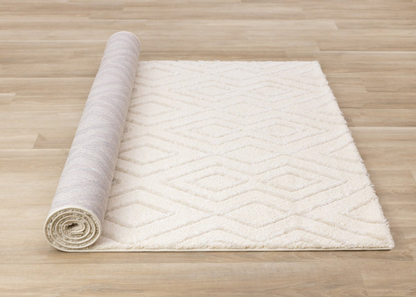 HomeRoots 5' Cream Area Rug - Luxurious Softness, Durable & Stain-Resistant for Elegant Home Décor & Comfort 8' X 11' 660014