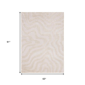 HomeRoots 5' Modern White Area Rug - Soft, Durable, and Stylish for Living Rooms, Bedrooms, and Playrooms 5' X 8' 660015