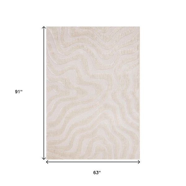HomeRoots 5' Modern White Area Rug - Soft, Durable, and Stylish for Living Rooms, Bedrooms, and Playrooms 5' X 8' 660015