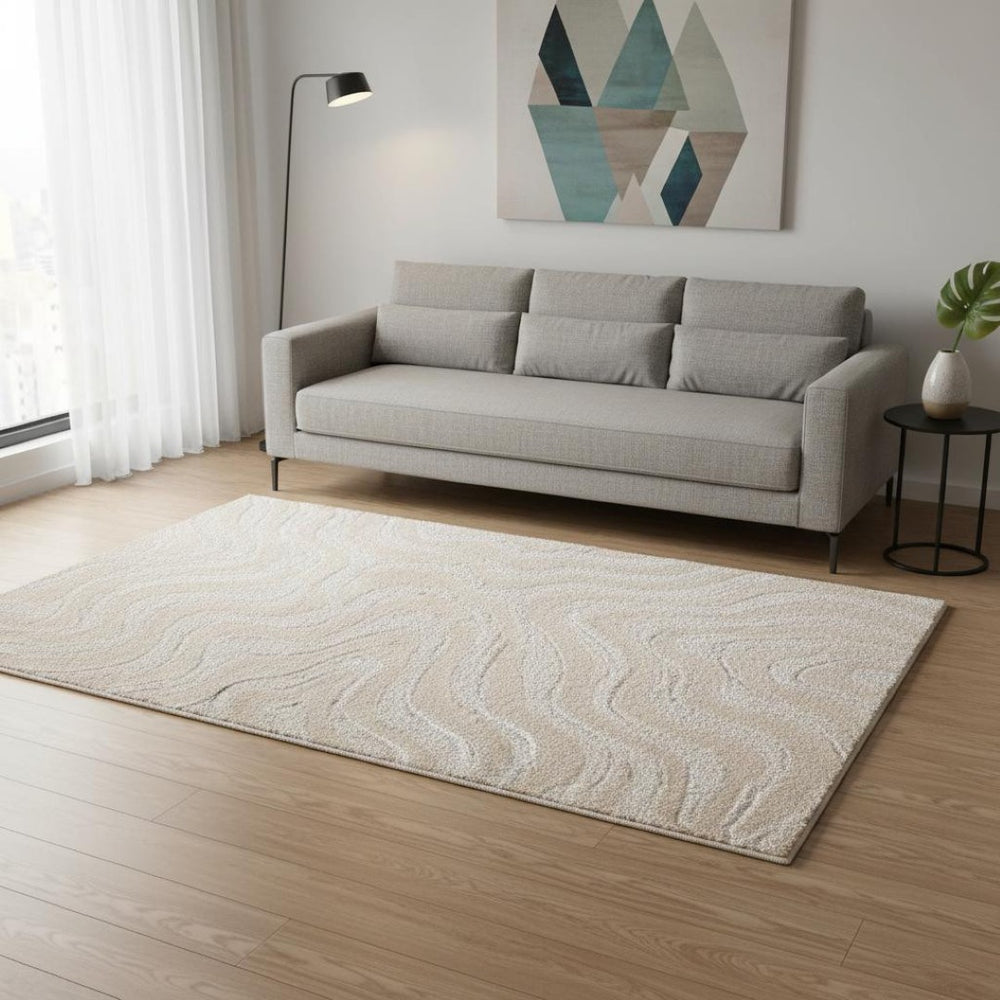 HomeRoots 5' Modern White Area Rug - Soft, Durable, and Stylish for Living Rooms, Bedrooms, and Playrooms 5' X 8' 660015