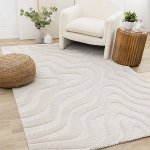 HomeRoots 5' Modern White Area Rug - Soft, Durable, and Stylish for Living Rooms, Bedrooms, and Playrooms 5' X 8' 660015