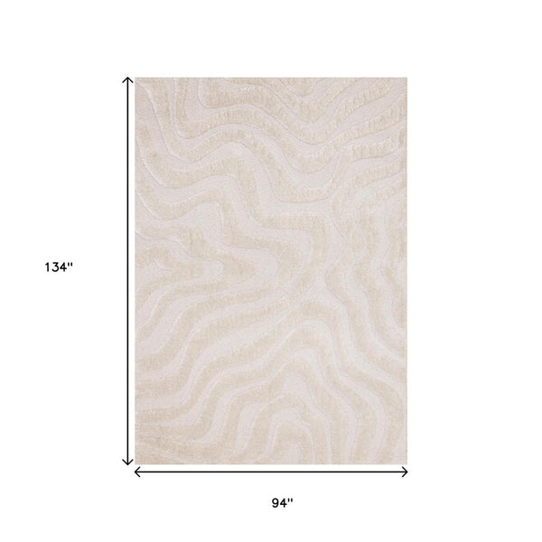 HomeRoots 5' Modern White Area Rug - Soft, Durable, and Stylish for Living Rooms, Bedrooms, and Playrooms 8' X 11' 660016