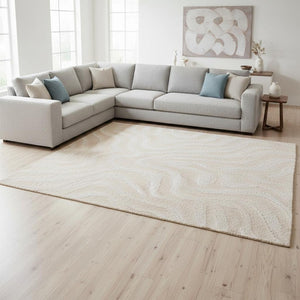 HomeRoots 5' Modern White Area Rug - Soft, Durable, and Stylish for Living Rooms, Bedrooms, and Playrooms 8' X 11' 660016