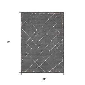 HomeRoots 5' Soft White Area Rug - Durable, Stain-Resistant, Modern Design for Cozy Living Spaces and Homes 5' X 8' 660017