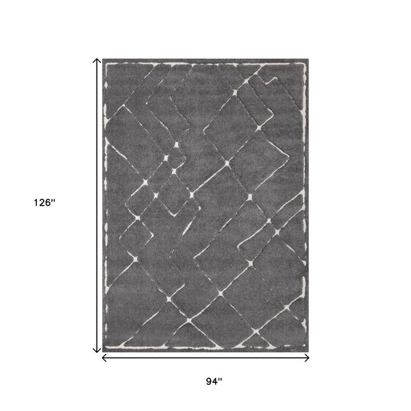 HomeRoots 5' Soft White Area Rug - Durable, Stain-Resistant, Modern Design for Cozy Living Spaces and Homes 8' X 11' 660018