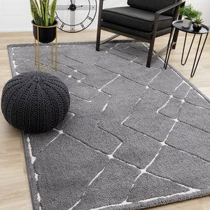 HomeRoots 5' Soft White Area Rug - Durable, Stain-Resistant, Modern Design for Cozy Living Spaces and Homes 8' X 11' 660018