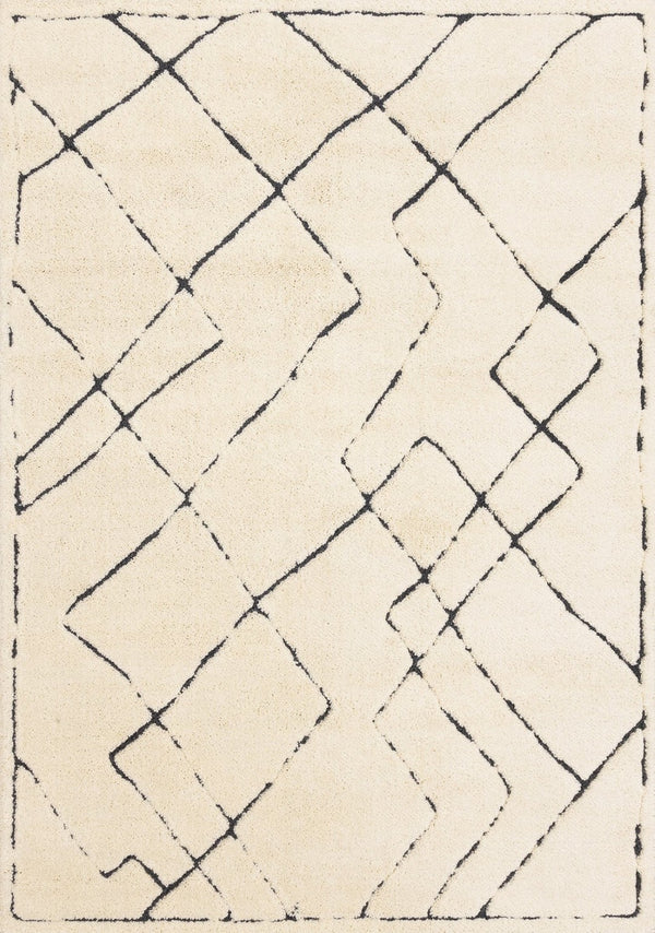 HomeRoots 5' Cream Area Rug - Soft, Durable and Stylish Designer Floor Covering for Modern Living Spaces 5' X 8' 660019