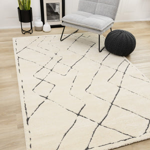 HomeRoots 5' Cream Area Rug - Soft, Durable and Stylish Designer Floor Covering for Modern Living Spaces 5' X 8' 660019