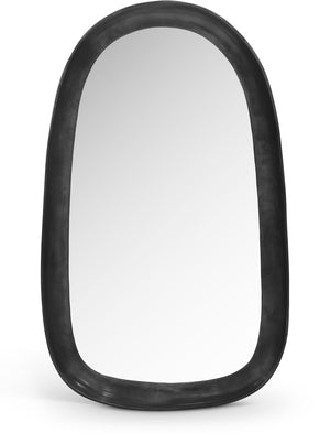 Meridian Furniture Auberge Antique Aluminum Rectangular Wall Mirror Slim Frame for Entryway or Bedroom Accent Black Style A 66001Black-M