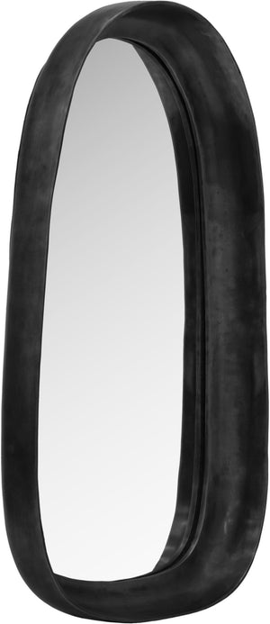 Meridian Furniture Auberge Antique Aluminum Rectangular Wall Mirror Slim Frame for Entryway or Bedroom Accent Black Style A 66001Black-M