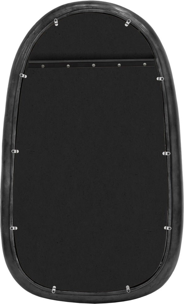 Meridian Furniture Auberge Antique Aluminum Rectangular Wall Mirror Slim Frame for Entryway or Bedroom Accent Black Style A 66001Black-M