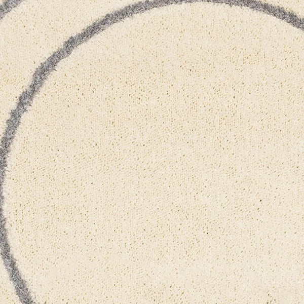 HomeRoots 5' Cream and Gray Abstract Area Rug - Modern Design, Soft High-Pile, Stain-Resistant for Any Space 5' X 8' 660021