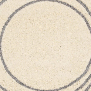 HomeRoots 5' Cream and Gray Abstract Area Rug - Modern Design, Soft High-Pile, Stain-Resistant for Any Space 5' X 8' 660021