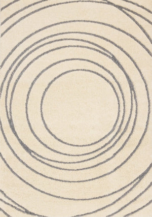 HomeRoots 5' Cream and Gray Abstract Area Rug - Modern Design, Soft High-Pile, Stain-Resistant for Any Space 5' X 8' 660021