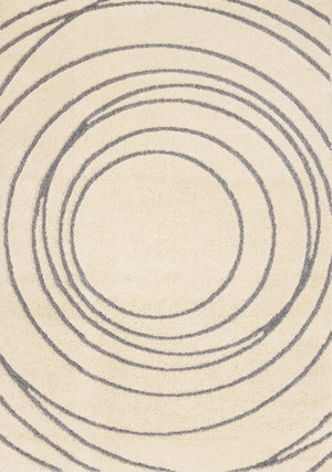 HomeRoots 5' Cream and Gray Abstract Area Rug - Modern Design, Soft High-Pile, Stain-Resistant for Any Space 8' X 11' 660022