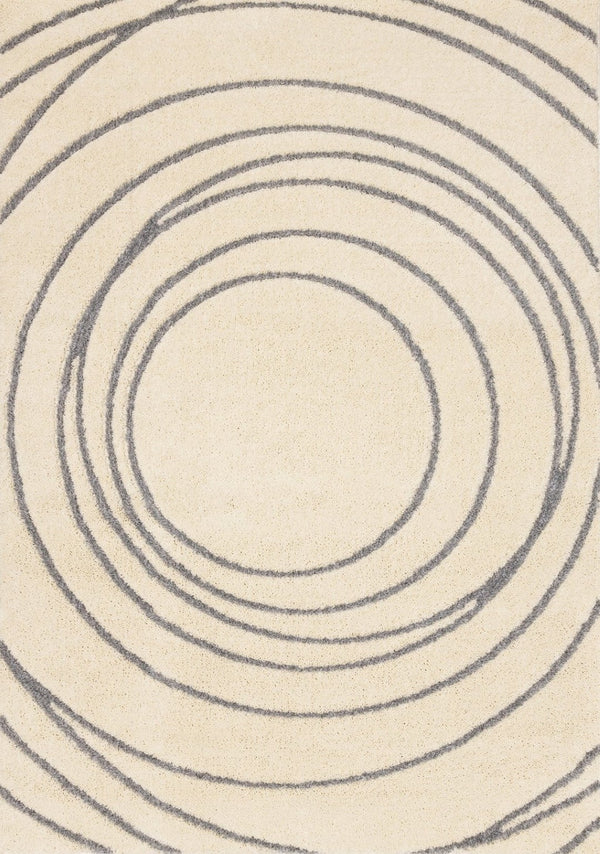 HomeRoots 5' Cream and Gray Abstract Area Rug - Modern Design, Soft High-Pile, Stain-Resistant for Any Space 8' X 11' 660022