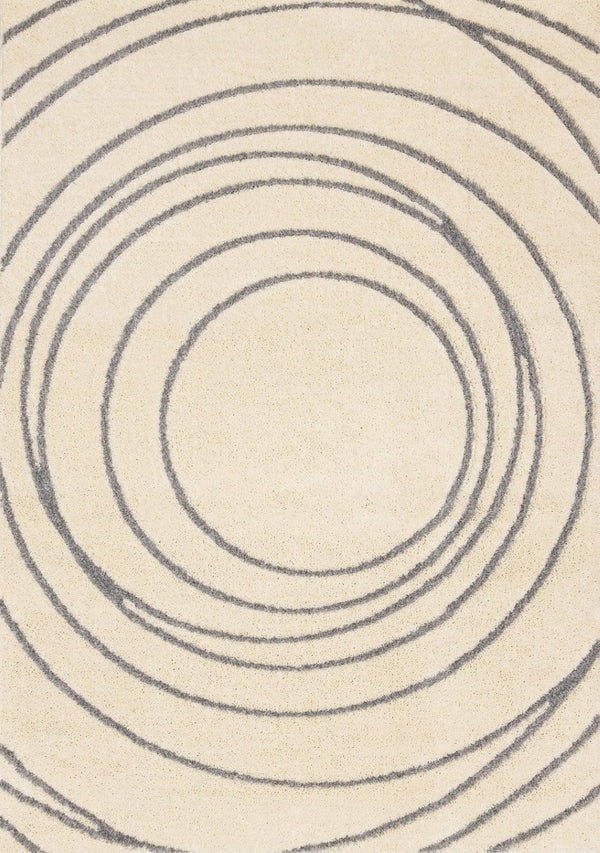 HomeRoots 5' Cream and Gray Abstract Area Rug - Modern Design, Soft High-Pile, Stain-Resistant for Any Space 8' X 11' 660022