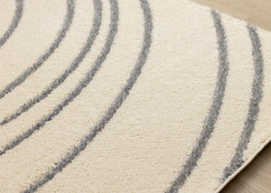 HomeRoots 5' Cream and Gray Abstract Area Rug - Modern Design, Soft High-Pile, Stain-Resistant for Any Space 8' X 11' 660022