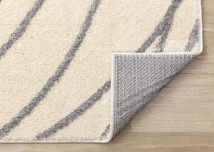 HomeRoots 5' Cream and Gray Abstract Area Rug - Modern Design, Soft High-Pile, Stain-Resistant for Any Space 8' X 11' 660022