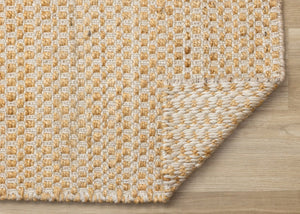 HomeRoots 5' Hand-Woven Jute Geometric Area Rug in Beige and Cream – Durable, Stylish, Perfect for Any Room 5' X 8' 660023
