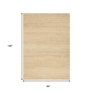 HomeRoots 5' Hand-Woven Jute Geometric Area Rug in Beige and Cream – Durable, Stylish, Perfect for Any Room 8' X 11' 660024