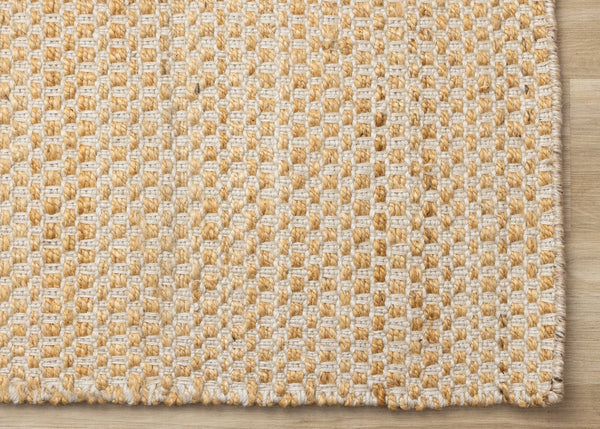 HomeRoots 5' Hand-Woven Jute Geometric Area Rug in Beige and Cream – Durable, Stylish, Perfect for Any Room 8' X 11' 660024