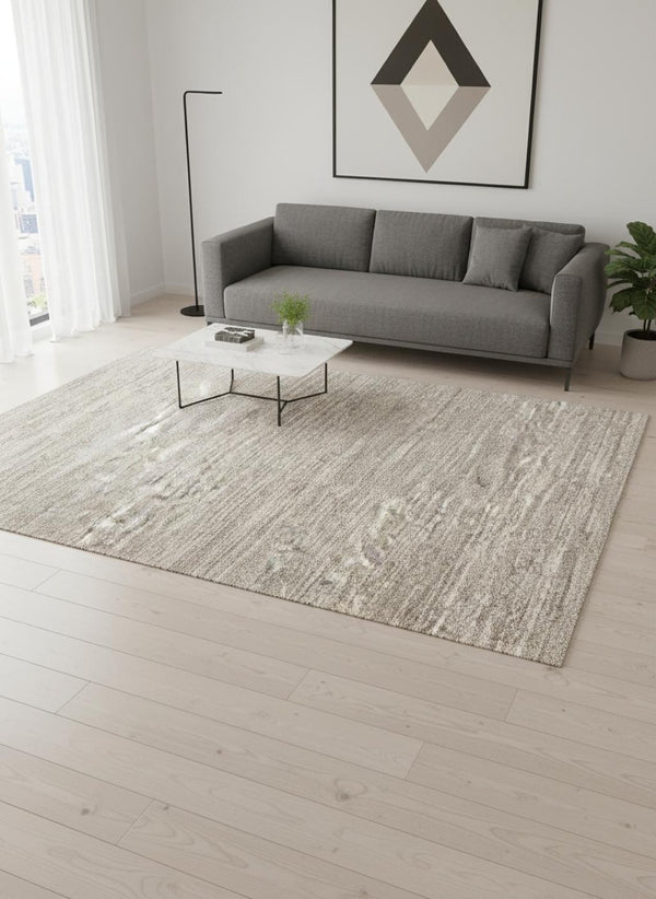 HomeRoots 5' Gray and Brown Abstract Area Rug – Contemporary Design for Stylish, Durable Living Spaces 5' X 8' 660025