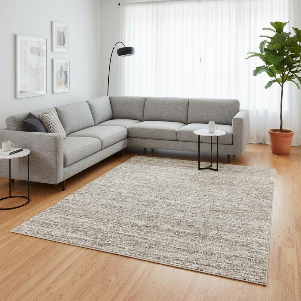 HomeRoots 5' Gray and Brown Abstract Area Rug – Contemporary Design for Stylish, Durable Living Spaces 8' X 11' 660026