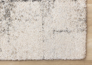HomeRoots 5' Cream and Black Abstract Area Rug - Modern Artistry Meets Durability for Stylish Living Spaces 5' X 8' 660027