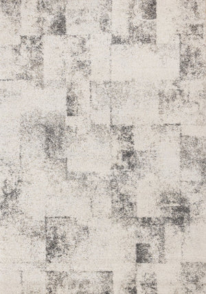 HomeRoots 5' Cream and Black Abstract Area Rug - Modern Artistry Meets Durability for Stylish Living Spaces 8' X 11' 660028