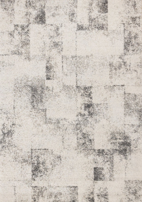 HomeRoots 5' Cream and Black Abstract Area Rug - Modern Artistry Meets Durability for Stylish Living Spaces 8' X 11' 660028