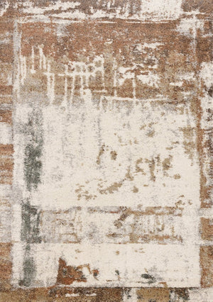 HomeRoots 5' Abstract Beige and Brown Area Rug - Stylish, Durable Design for Modern Homes with Kids and Pets 5' X 8' 660029