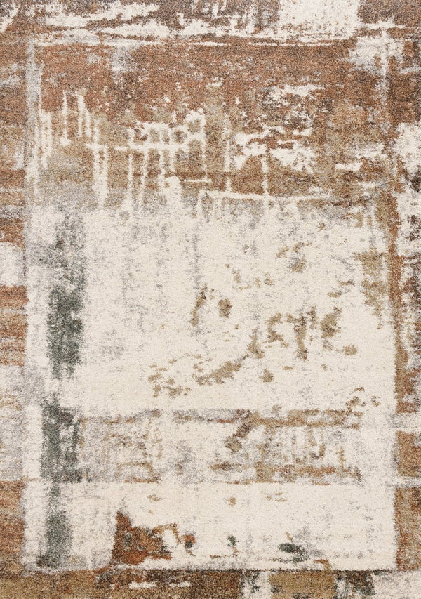 HomeRoots 5' Abstract Beige and Brown Area Rug - Stylish, Durable Design for Modern Homes with Kids and Pets 5' X 8' 660029