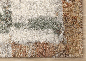 HomeRoots 5' Abstract Beige and Brown Area Rug - Stylish, Durable Design for Modern Homes with Kids and Pets 5' X 8' 660029
