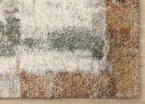 HomeRoots 5' Abstract Beige and Brown Area Rug - Stylish, Durable Design for Modern Homes with Kids and Pets 5' X 8' 660029