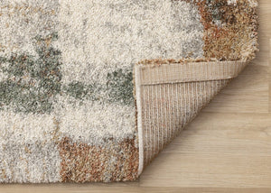HomeRoots 5' Abstract Beige and Brown Area Rug - Stylish, Durable Design for Modern Homes with Kids and Pets 5' X 8' 660029