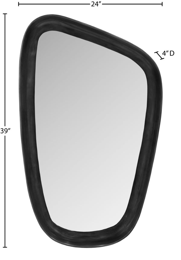 Meridian Furniture Auberge Antique Aluminum Rectangular Wall Mirror Slim Frame for Entryway or Bedroom Accent Black Style B 66002Black-M