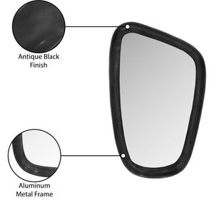 Meridian Furniture Auberge Antique Aluminum Rectangular Wall Mirror Slim Frame for Entryway or Bedroom Accent Black Style B 66002Black-M